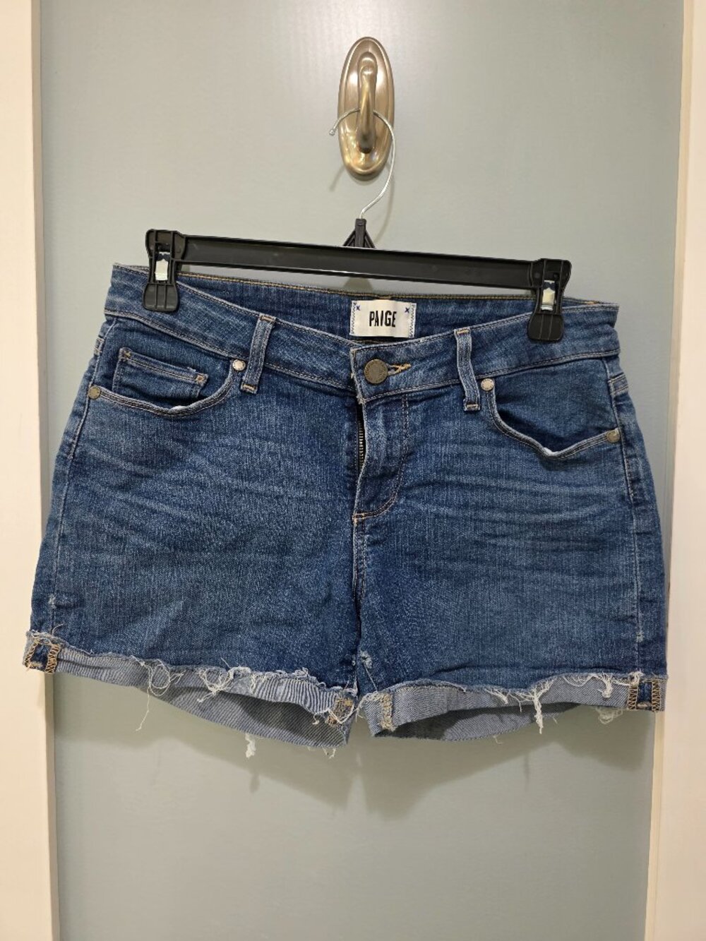 Paige Denim Cutoff Jean Shorts – Size 25, Blue, Distressed Raw‎ Hem